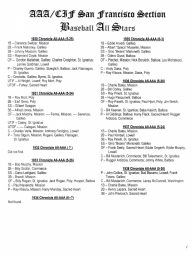 AAA/CLF San Francsco Section Baseball All-Stars